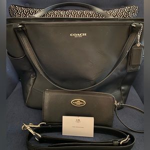 Large Genuine Coach Tote and Wallet